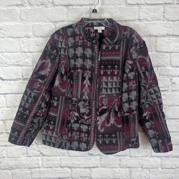 dressbarn Jackets & Blazers - Dressbarn Tapestry Brocade Womens Full Zip Dark Academia Blazer Jacket  Size 2X